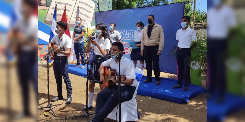 INATEC devela mural Nicaragua, Patria y Dignidad