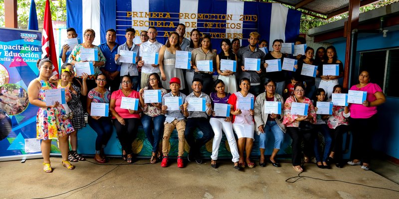 Nuevos egresados de la Escuela Municipal de Oficio en Ticuantepe