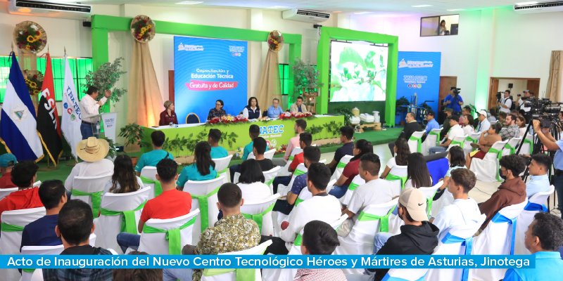 Inauguración del nuevo Centro Tecnológico Héroes y Mártires de Asturias, Jinotega