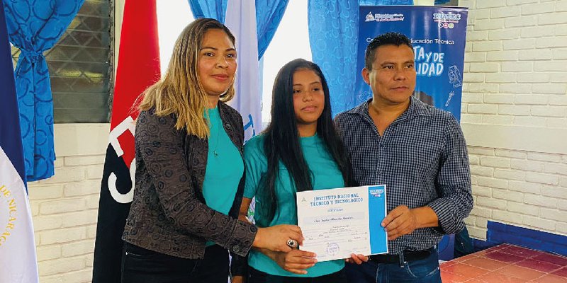 Protagonistas del municipio de Las Sabanas, Madriz finalizan cursos libres