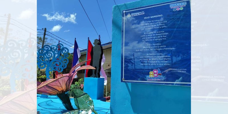 Estudiantes técnicos de Jinotepe elaboran monumento dedicado al General Sandino
