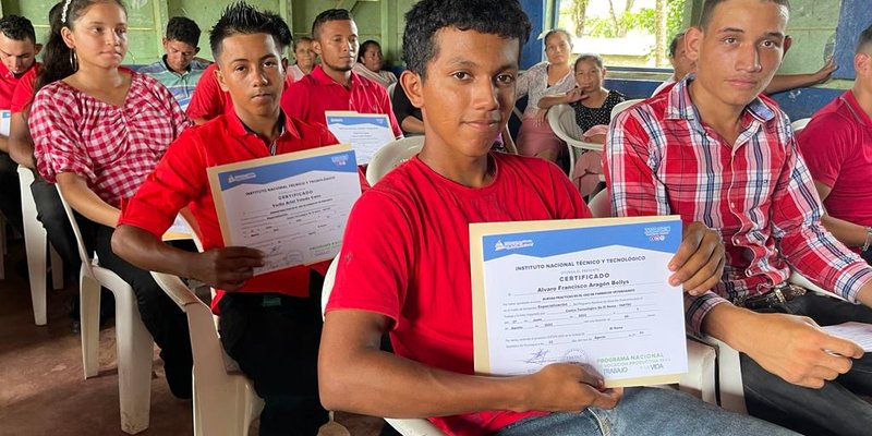 Protagonista de la Comunidad Magnolia en la Costa Caribe Sur finalizan curso del Programa Vocación Productiva
