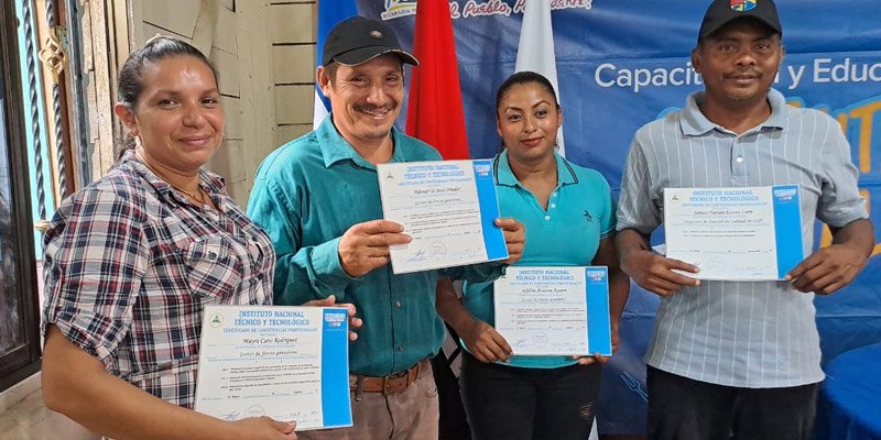 80 protagonistas de la Costa Caribe Sur finalizan diversos cursos para el desarrollo local